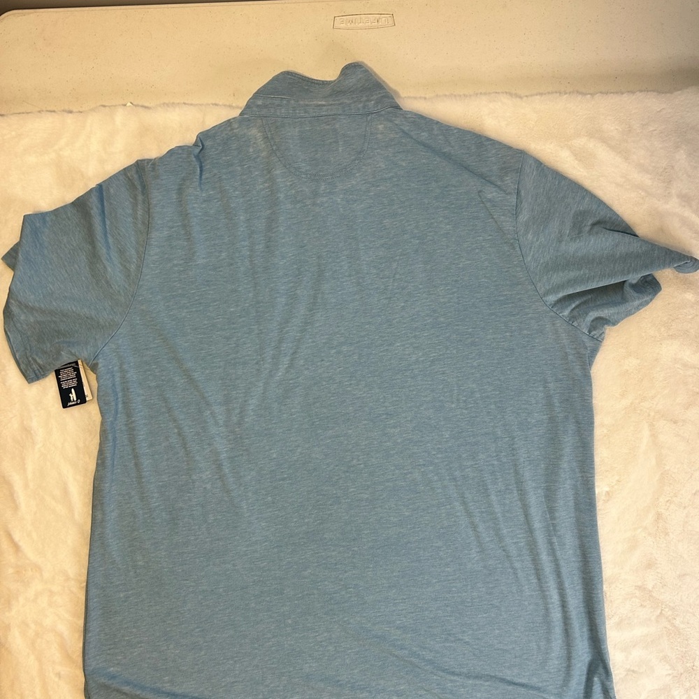 Johnnie-O Blue Henley Polo Shirt Short Sleeve Pocket Golf Men XL - Picture 11 of 11
